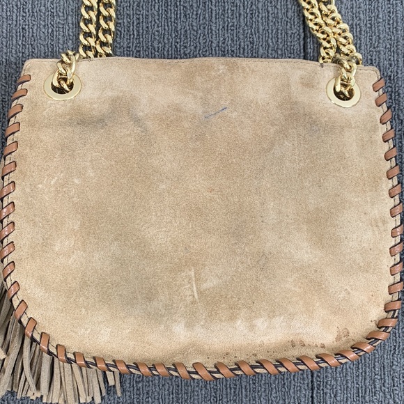 Michael Kors Crossbody Bag Womens Small Tan Suede Whipped Chelsea Shoulder Purse - Picture 9 of 17